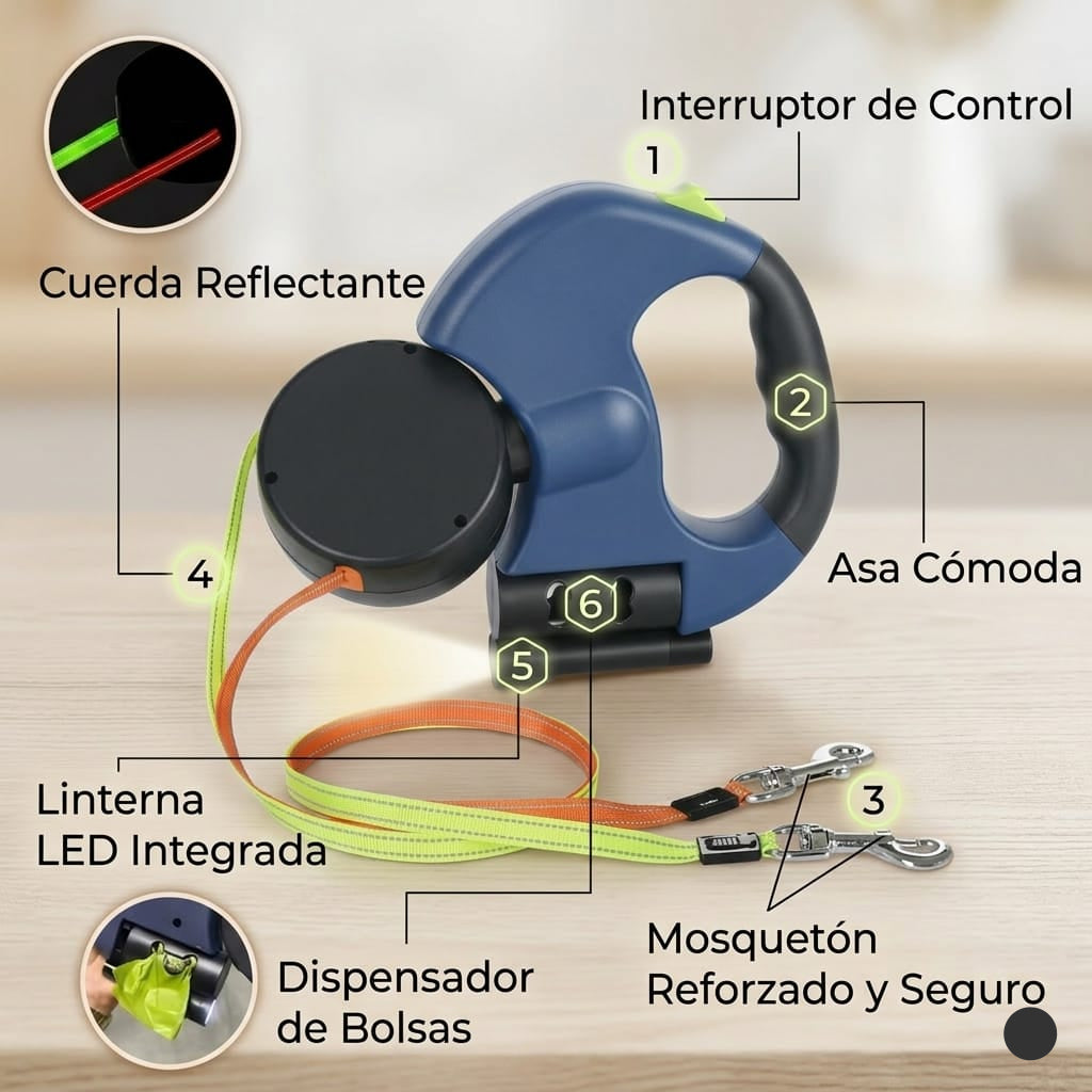 CORREA DOBLE PARA PERROS - ENVÍO GRATIS